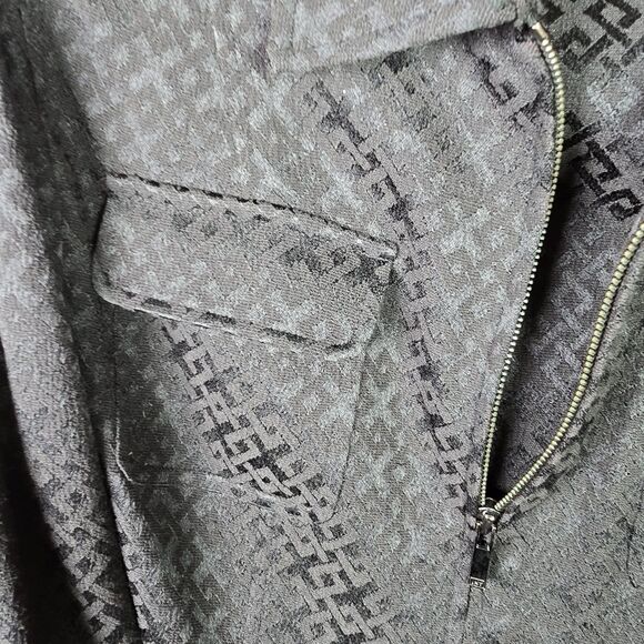 Jones New York Signature Womens Jacket Blazer 12 Black Zipper Sleeves Full Zip - Picture 6 of 16